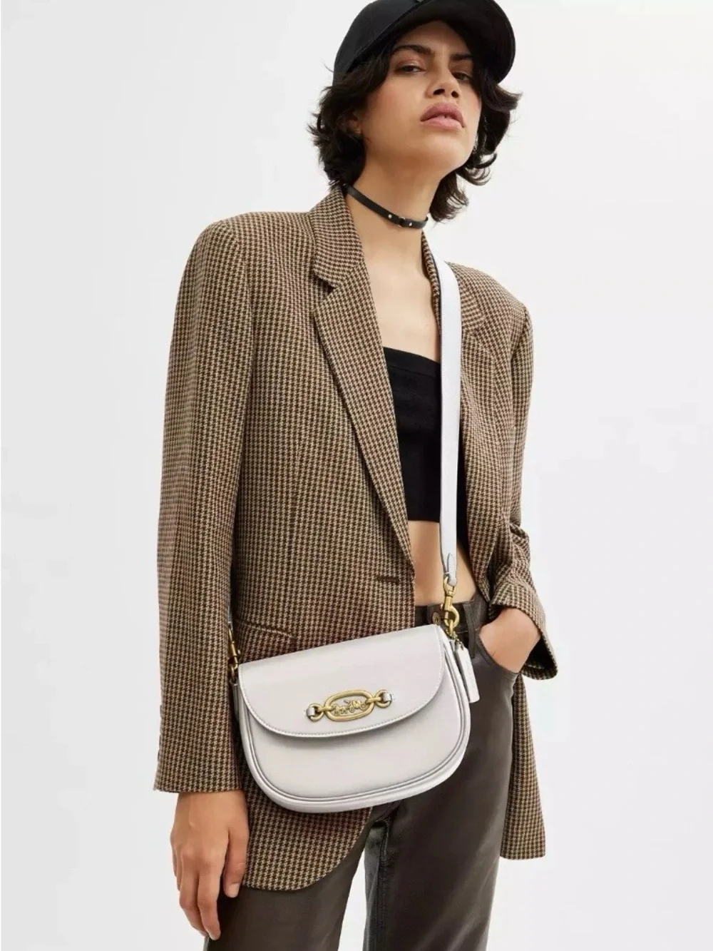 Coach Harley Crossbody Bag CM705 Glovetanned Leather Brass/Chalk NWT